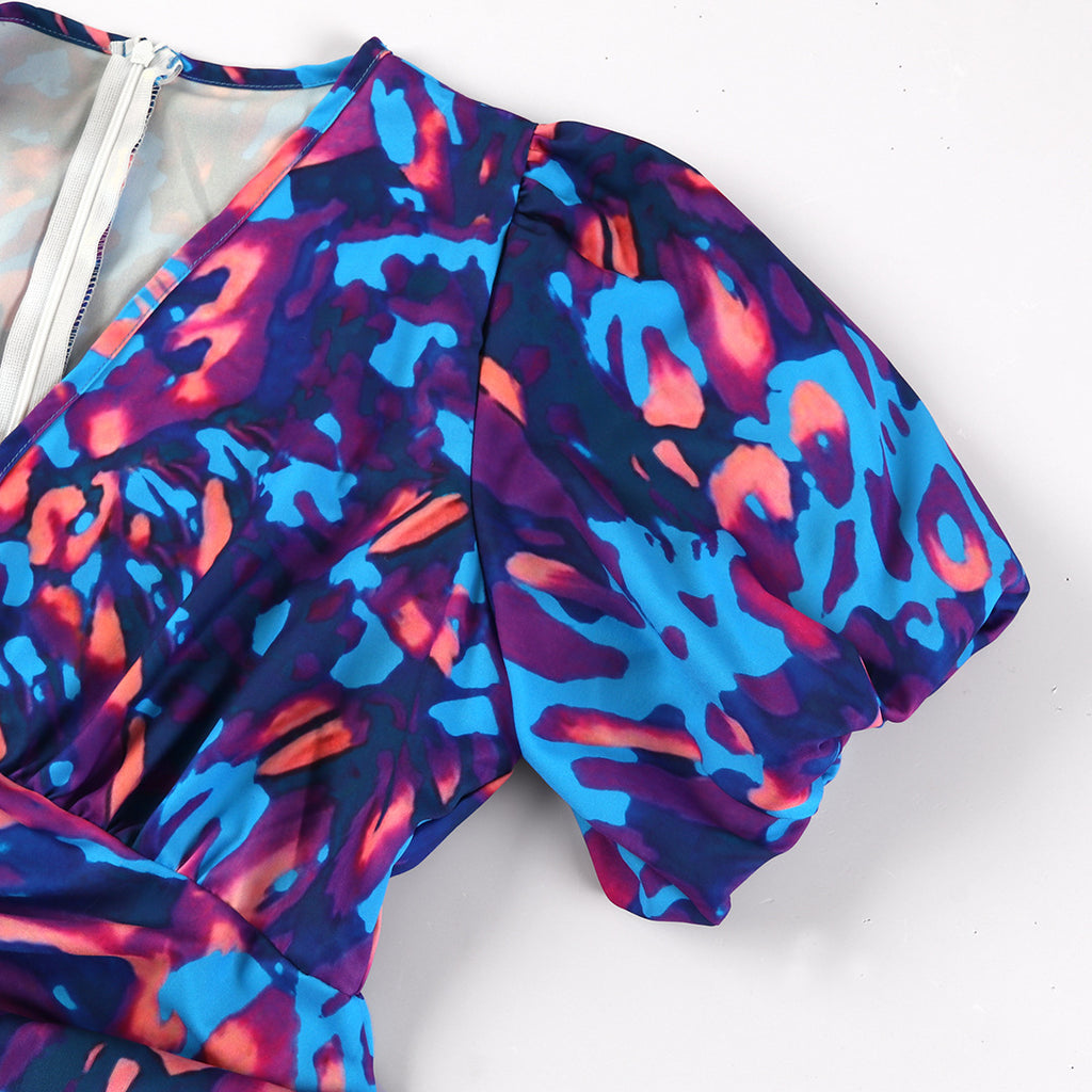 Donna | Maxi Jurk met Pofmouwen & V-Hals