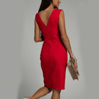 Lavina | Luxe Midi Jurk met Split