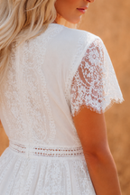 Velma | Boho Witte Kanten Maxi Jurk Dames