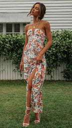 Fileine | Maxi Jurk Dames Chiffon Bloemenprint