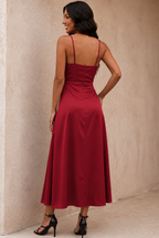 Roma | Elegante V-Hals Midi Jurk Met Split