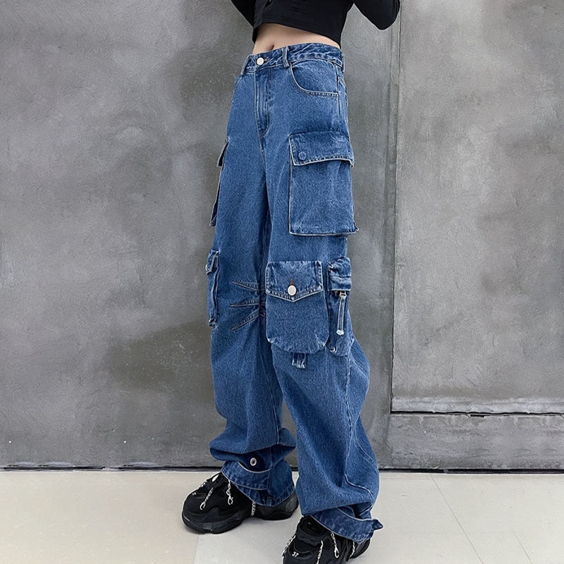 Jacky | Baggy Cargo Wide Leg Jeans voor Dames