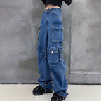 Jacky | Baggy Cargo Wide Leg Jeans voor Dames