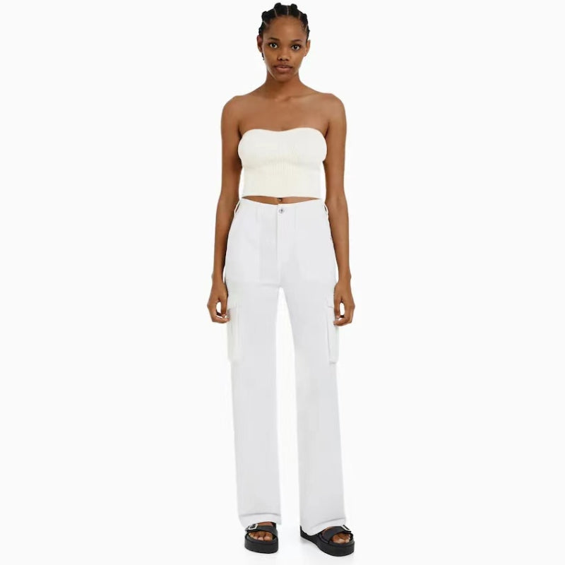 Autumna | Wide Leg Cargo Jeans Dames
