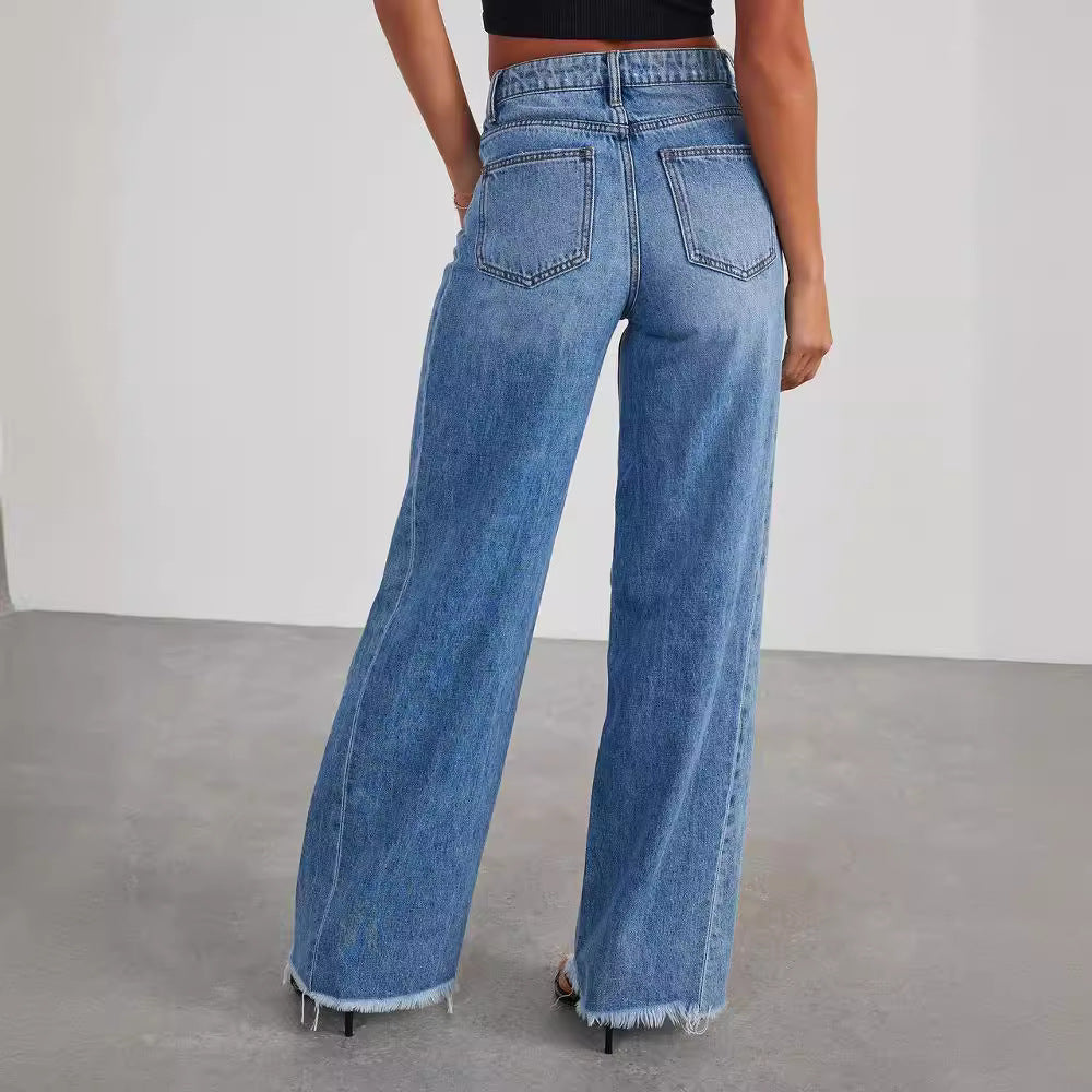Pippa | Wide Leg Jeans Dames Hoge Taille