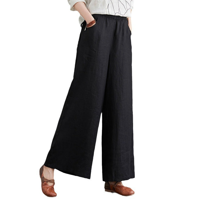 Yara | Linnen Palazzo Broek met Hoge Taille
