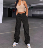 Autumna | Wide Leg Cargo Jeans Dames