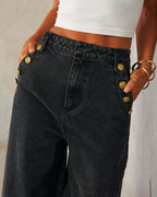 Lévana |  Denim Set Dames Wide Leg & Gilet