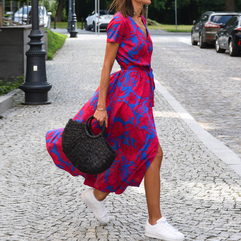 Michelle | Wrap Maxi Jurk Dames met Print
