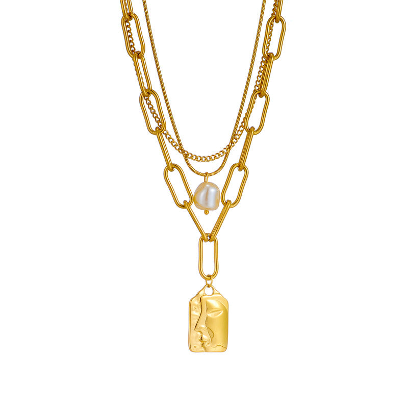 Liora | Layered Ketting Set met Bedel & Parel