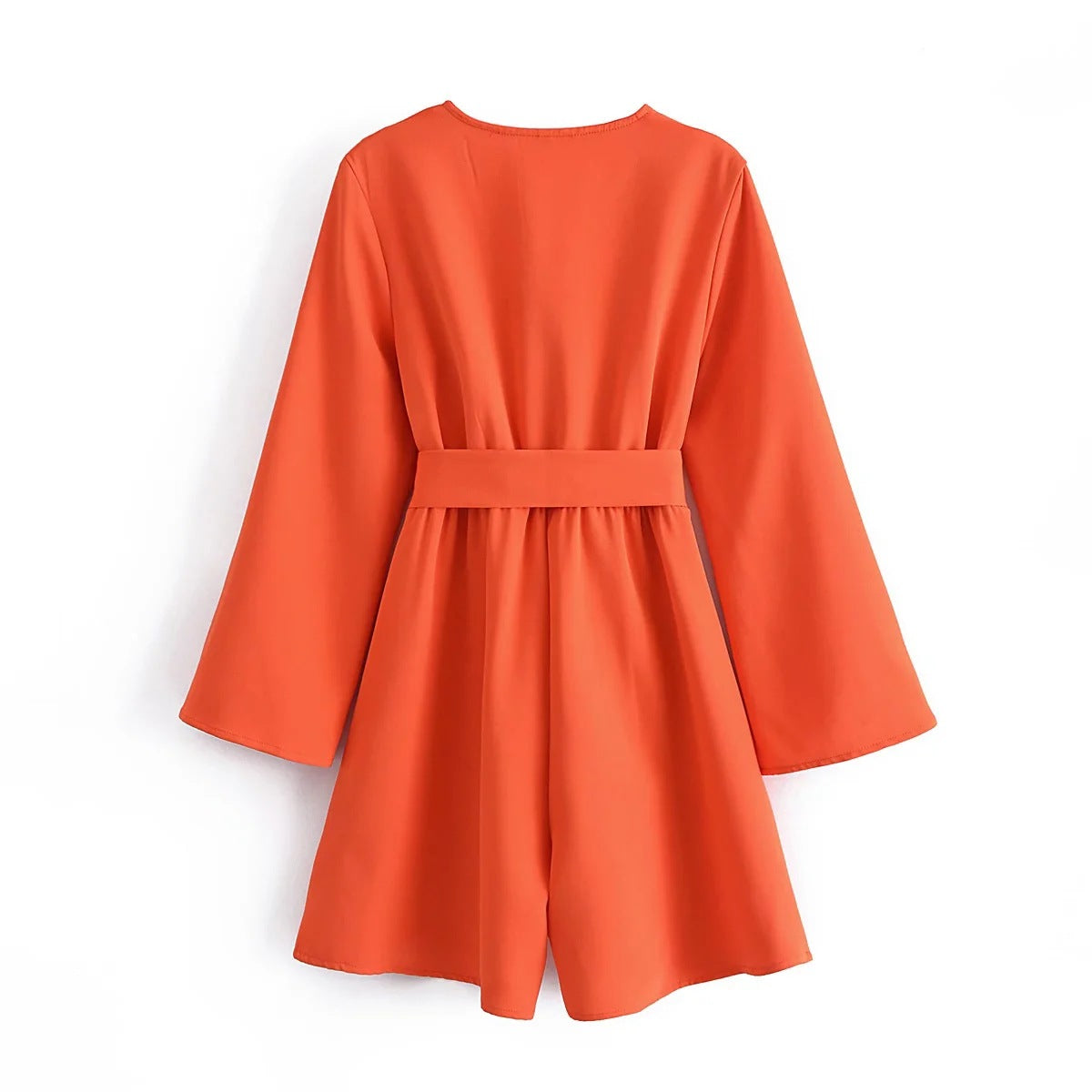 Caroline | Oranje Korte Jumpsuit