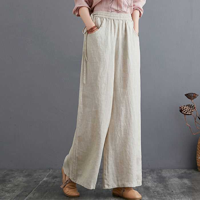 Yara | Linnen Palazzo Broek met Hoge Taille