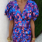 Donna | Maxi Jurk met Pofmouwen & V-Hals