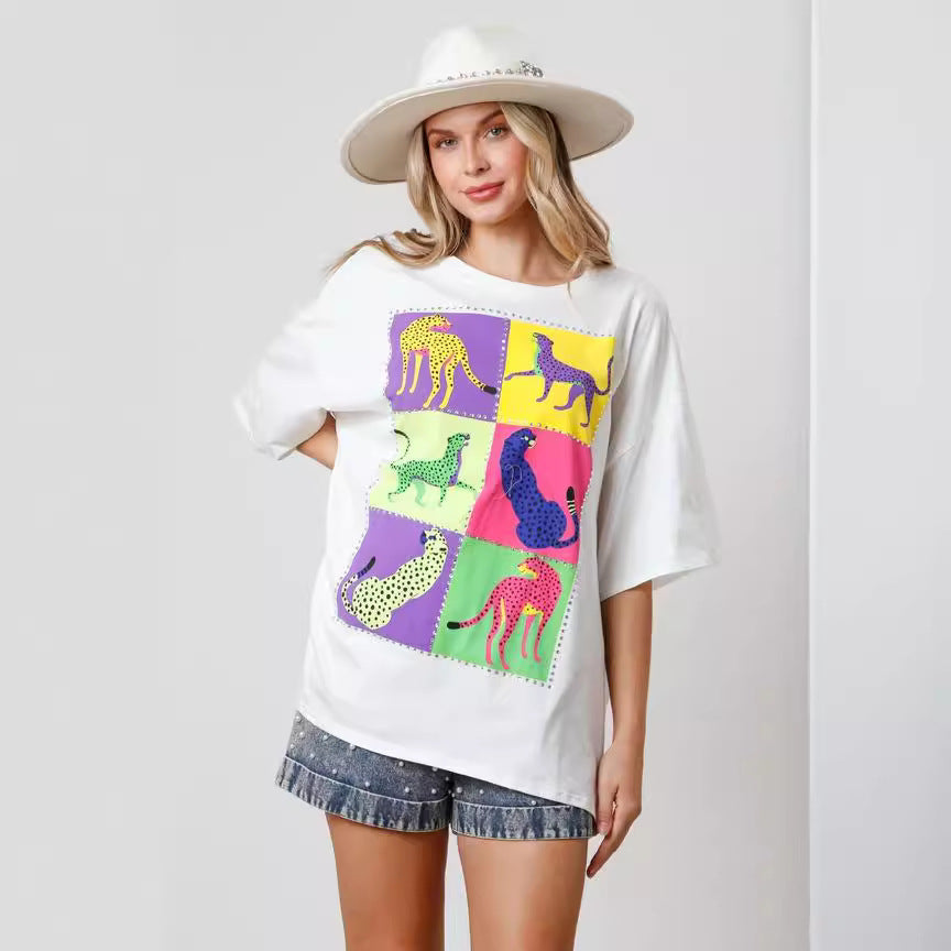 Dakota | Oversized Graphic Strass T-Shirt