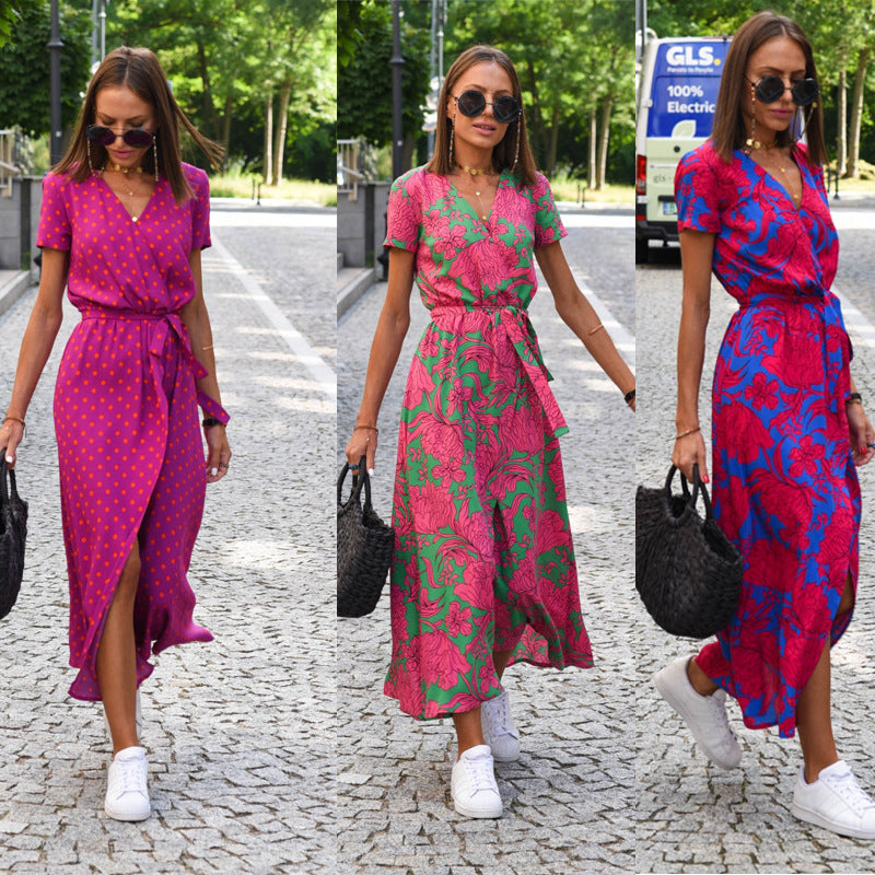 Michelle | Wrap Maxi Jurk Dames met Print