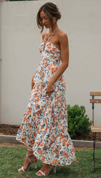 Fileine | Maxi Jurk Dames Chiffon Bloemenprint