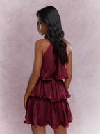 Alessia | Gelaagde Halter Maxi Jurk