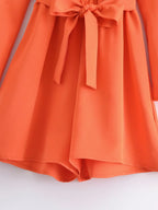 Caroline | Oranje Korte Jumpsuit