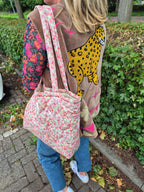 Florina | Dames Schoudertas met Bloemenprint van Katoen