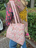 Florina | Dames Schoudertas met Bloemenprint van Katoen