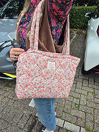 Florina | Dames Schoudertas met Bloemenprint van Katoen