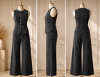 Lévana |  Denim Set Dames Wide Leg & Gilet